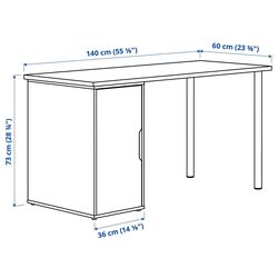 Masa de birou Ikea Lagkapten/Alex 140x60 (Vopsit Alb/Aspect Stejar Alb) Thumb
