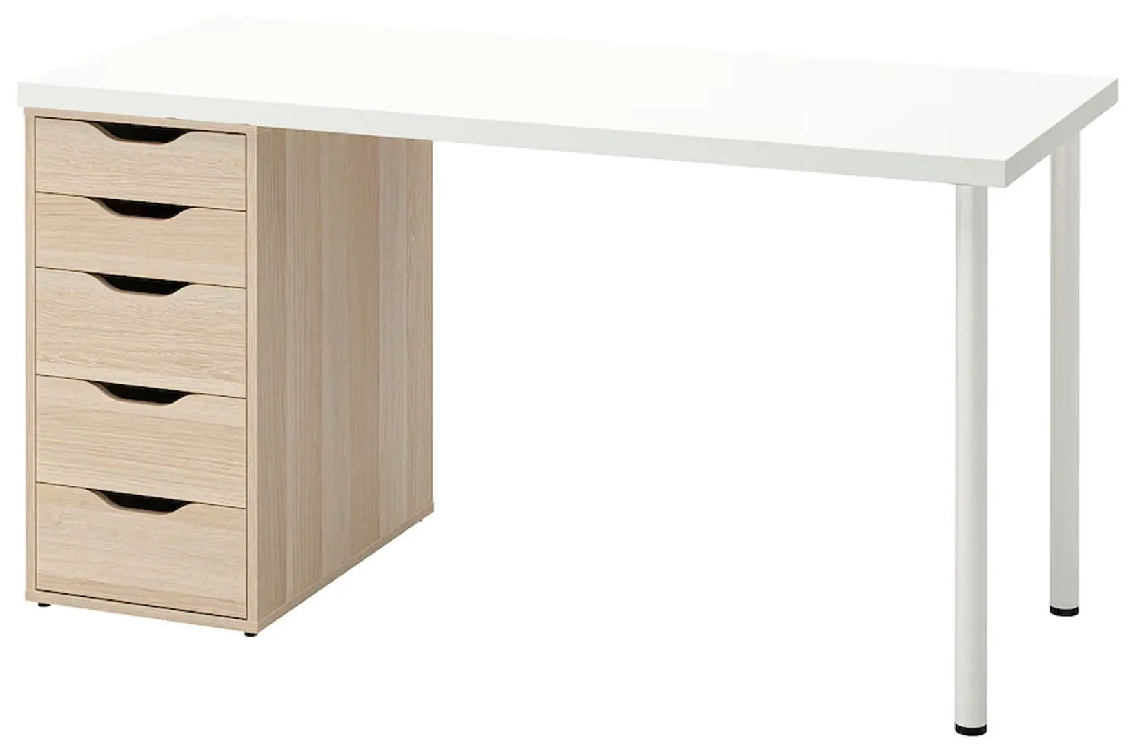 Письменный стол Ikea Lagkapten/Alex 140x60 (Белый/Под Беленый Дуб)