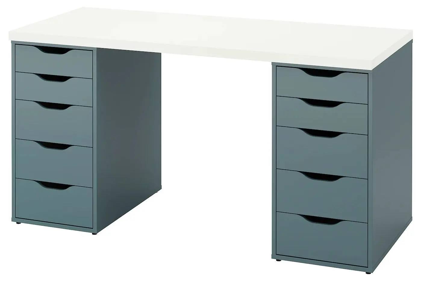 Masa de birou Ikea Lagkapten/Alex 140x60 (Alb/Gri-turcoaz)