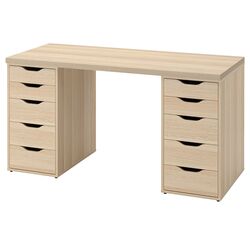 Masa de birou Ikea Lagkapten/Alex 140x60 (Aspect Stejar Antichizat)