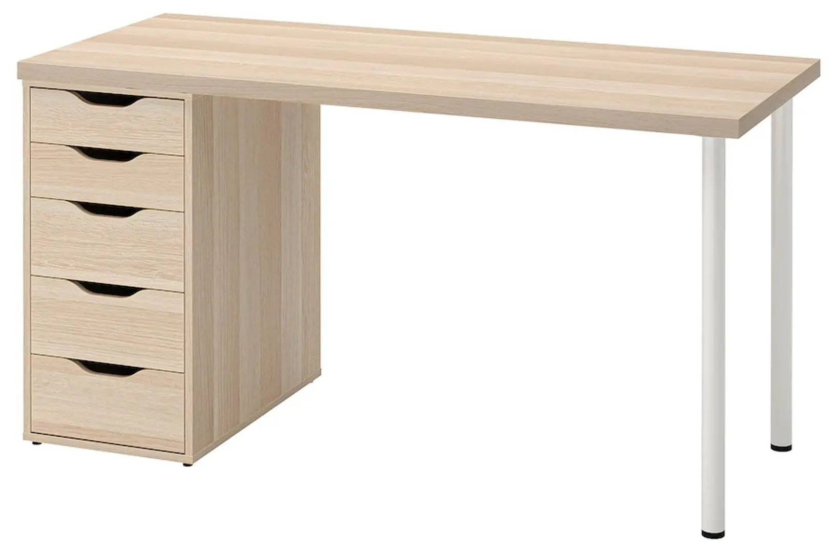 Masa de birou Ikea Lagkapten/Alex 140x60 (Aspect Stejar Antichizat/Alb)