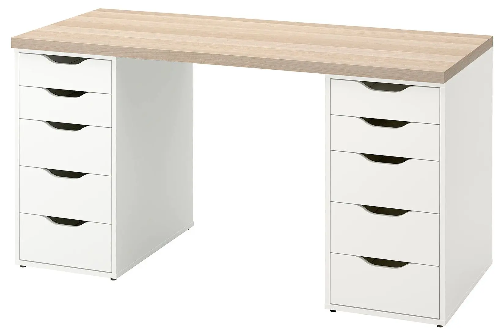 Masa de birou Ikea Lagkapten/Alex 140x60 (Aspect Stejar Antichizat/Alb)