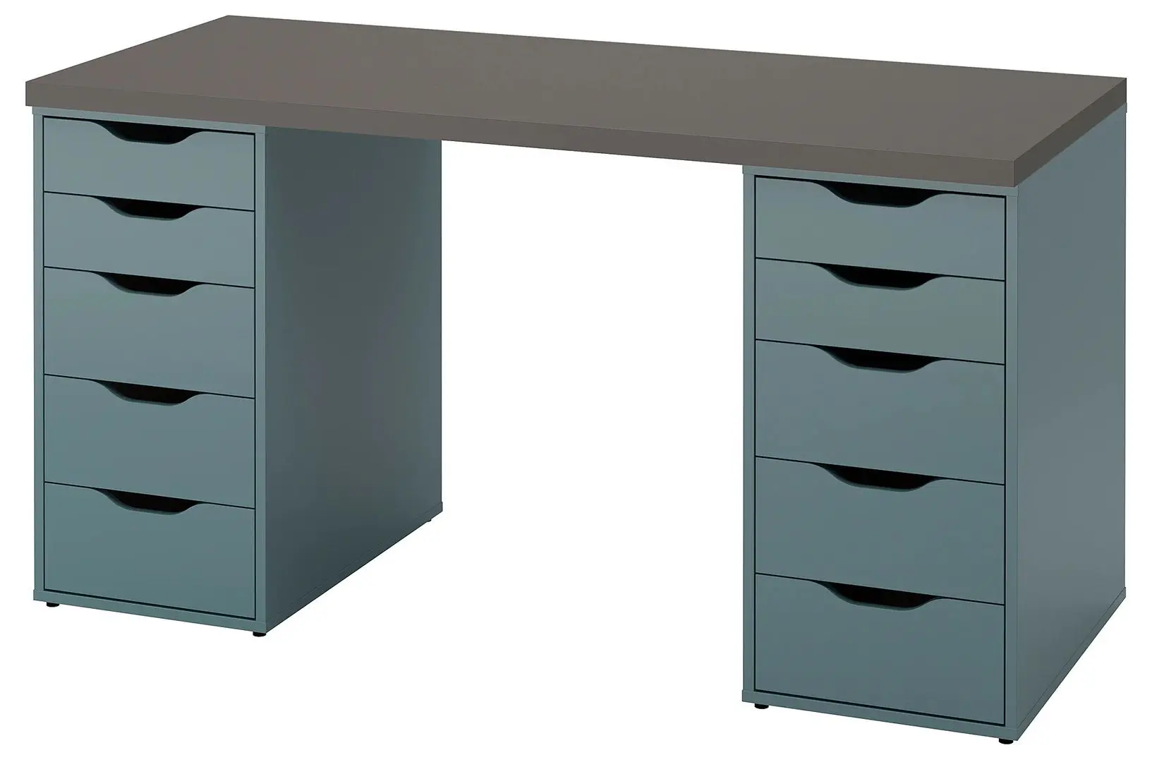 Письменный стол Ikea Lagkapten/Alex 140x60 (Серый/Бирюзовый)