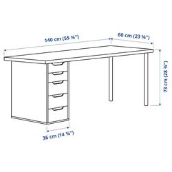 Masa de birou Ikea Lagkapten/Alex 140x60 (Verde Deschis/Alb) Thumb