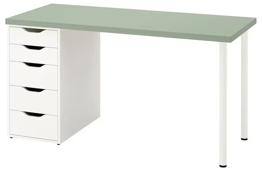 Masa de birou Ikea Lagkapten/Alex 140x60 (Verde Deschis/Alb)