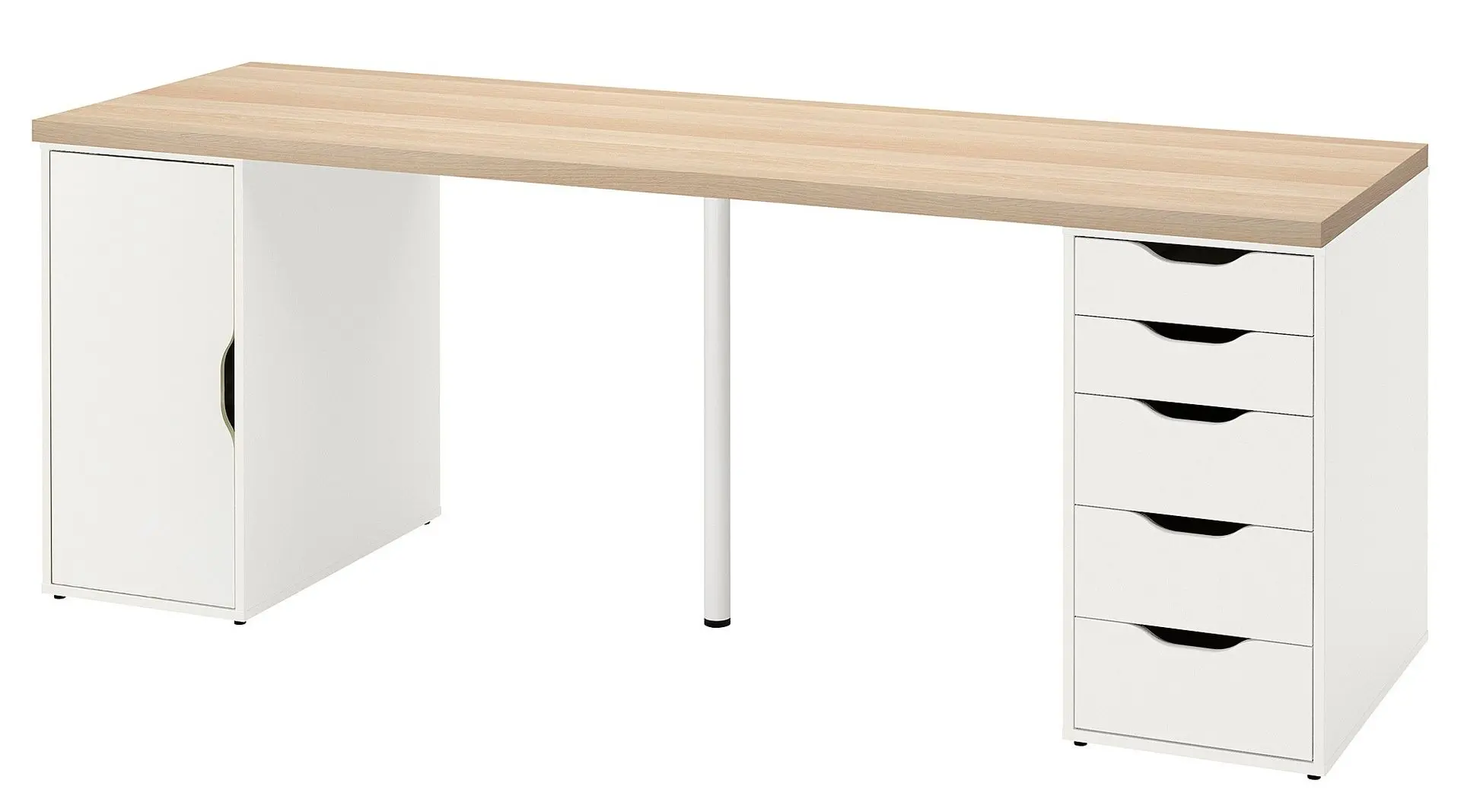 Masa de birou Ikea Lagkapten/Alex 200x60 (Vopsit Alb/Aspect Stejar Alb)