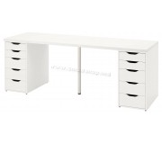 Masa de birou Ikea Lagkapten/Alex 200x60 (Alb)