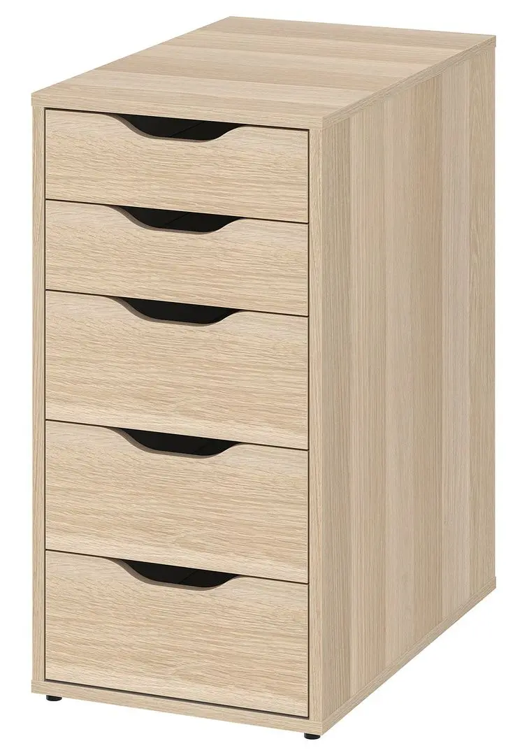 Masa de birou Ikea Lagkapten/Alex usa/sertare 140x60 (Vopsit Alb/Aspect Stejar Alb)