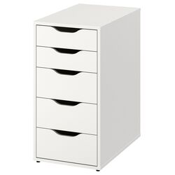 Masa de birou Ikea Lagkapten/Alex usa/sertare 140x60 (Alb) Thumb