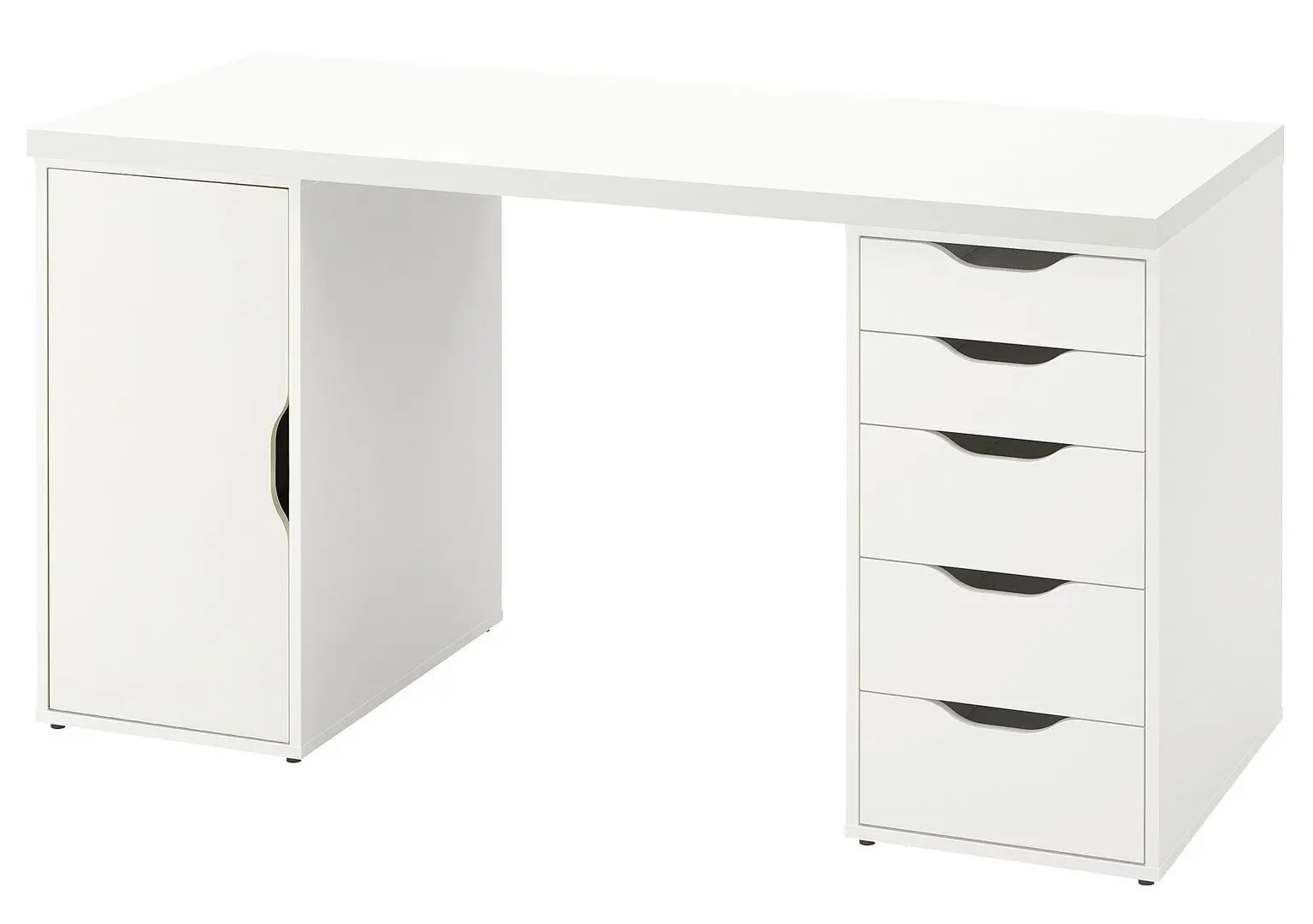 Masa de birou Ikea Lagkapten/Alex usa/sertare 140x60 (Alb)