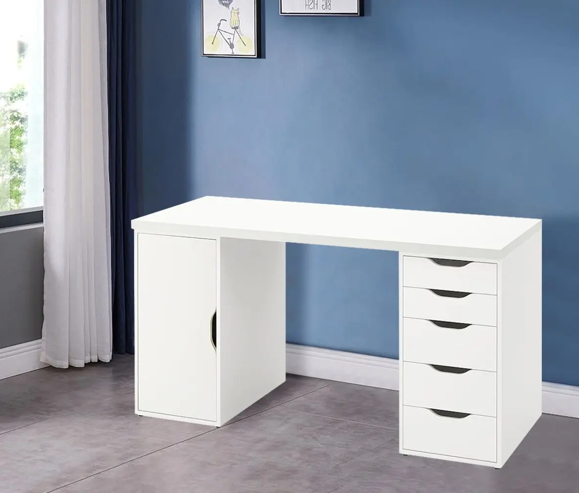 Masa de birou Ikea Lagkapten/Alex usa/sertare 140x60 (Alb)