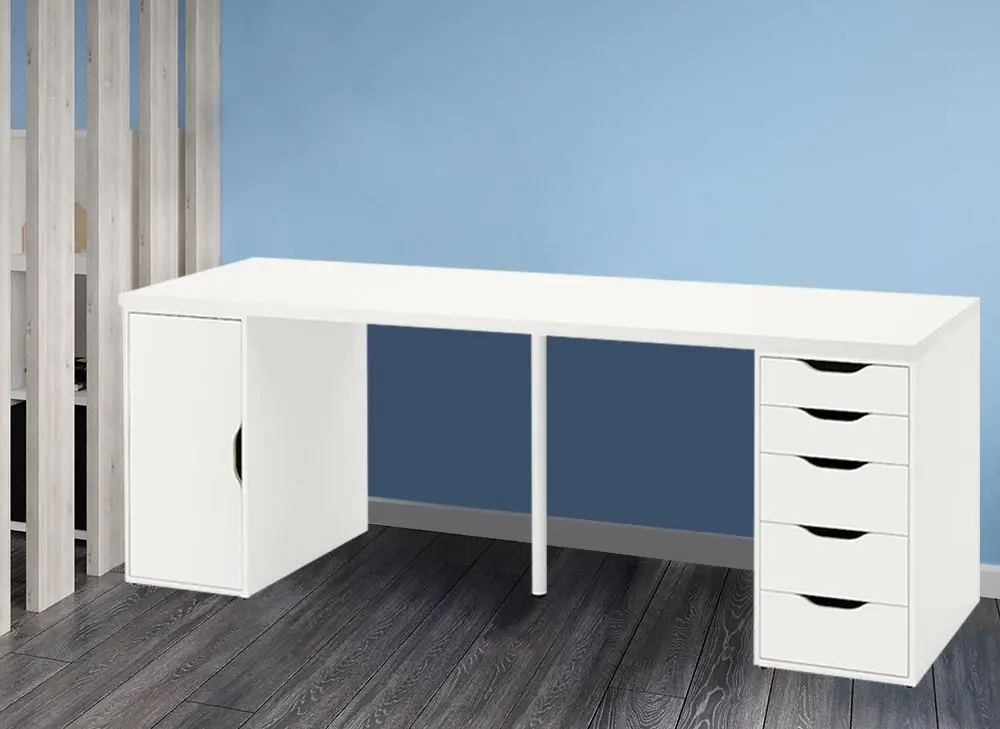 Письменный стол Ikea Lagkapten/Alex дверца/ящики 200x60 (Белый)