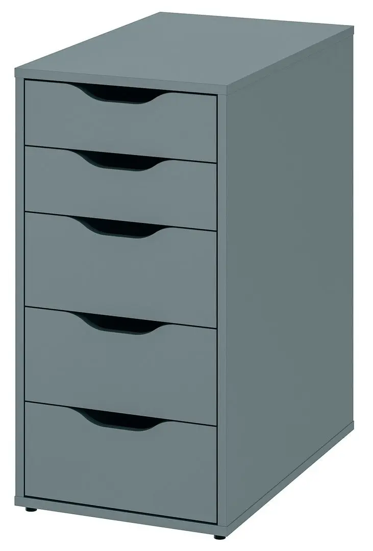 Masa de birou Ikea Lagkapten/Alex sertare 120x60 (Gri-Turcoaz/Negru)