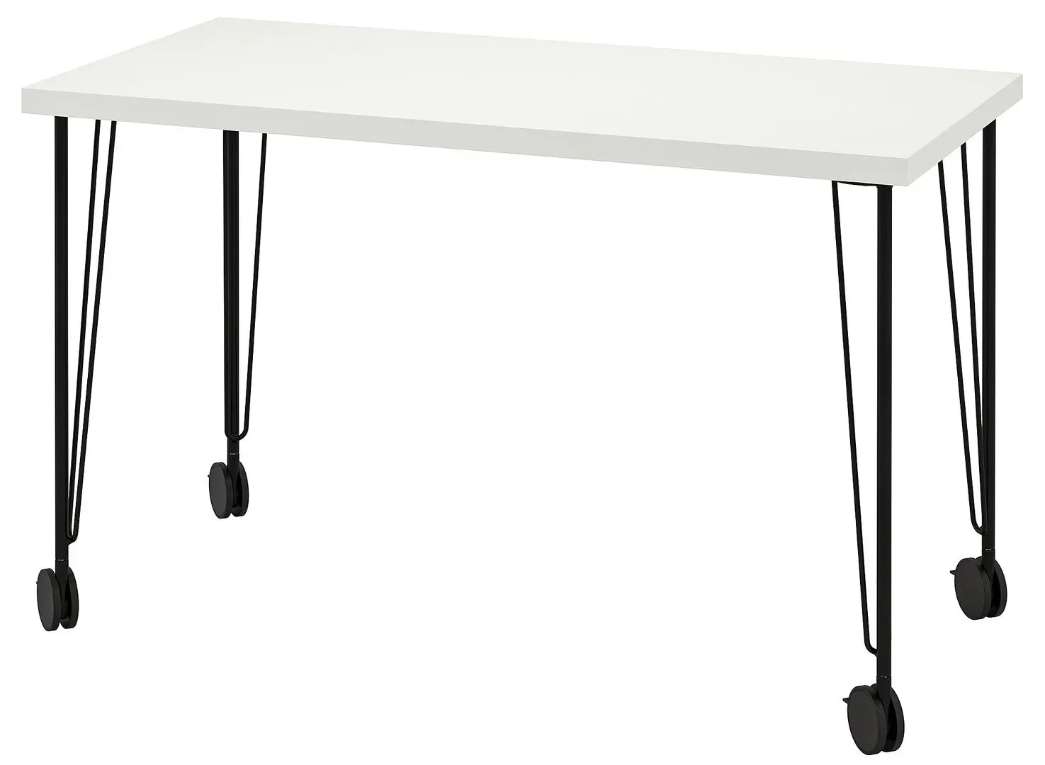 Masa de birou Ikea Lagkapten/Krille 120x60 (Alb/Negru)