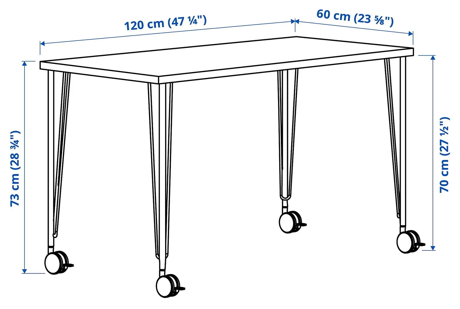 Masa de birou Ikea Lagkapten/Krille 120x60 (Aspect Stejar Antichizat/Negru)