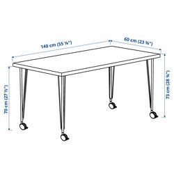 Masa de birou Ikea Lagkapten/Krille 140x60 (Alb/Negru) Thumb