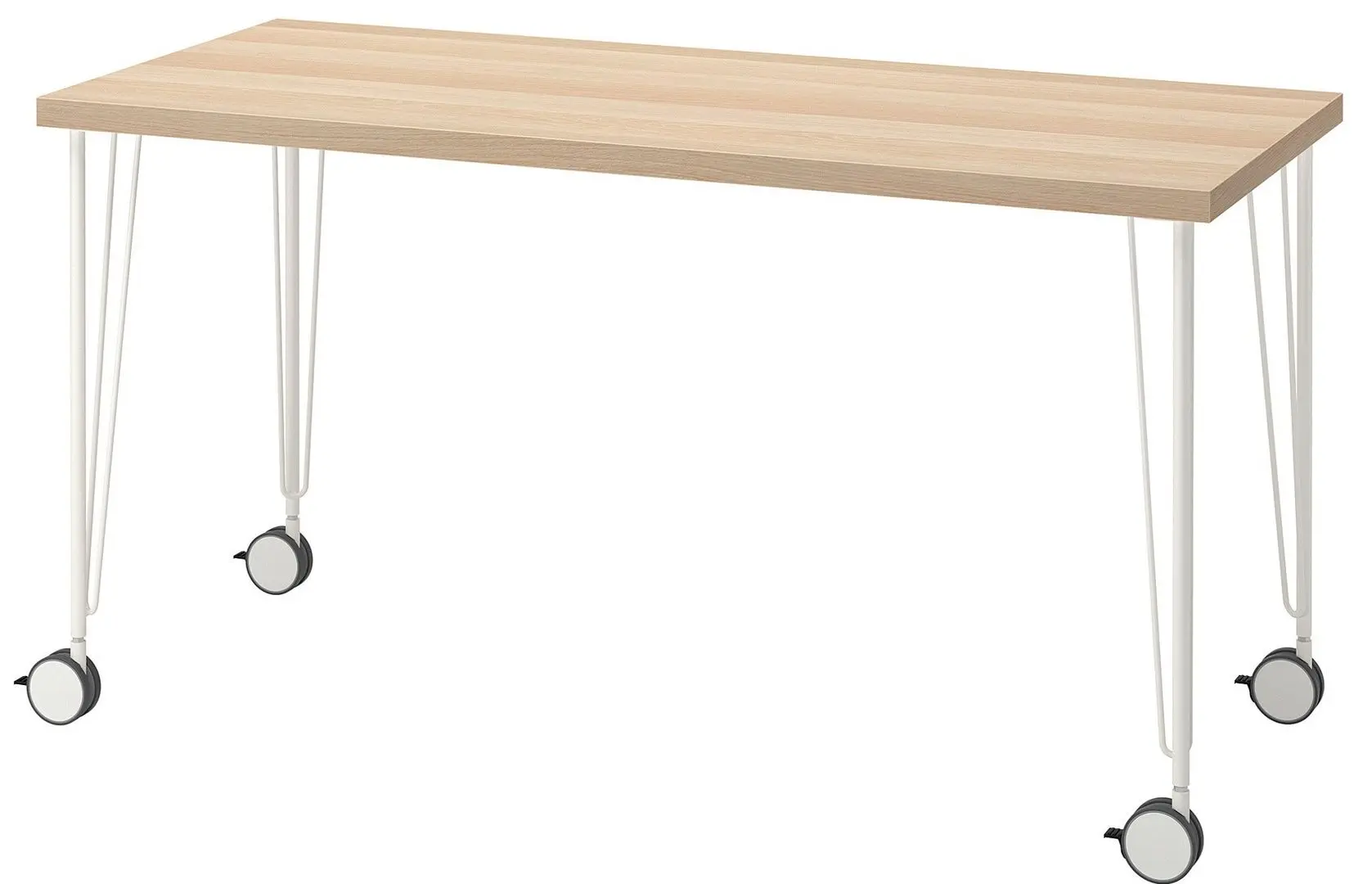 Masa de birou Ikea Lagkapten/Krille 140x60 (Aspect Stejar Antichizat/Alb)