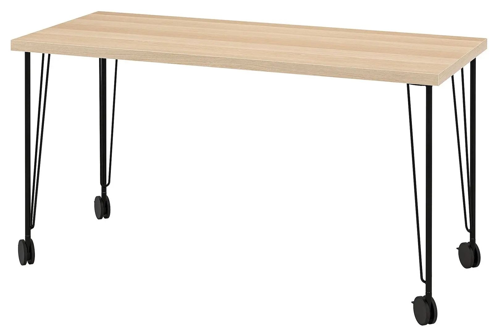 Masa de birou Ikea Lagkapten/Krille 140x60 (Aspect Stejar Antichizat/Negru)