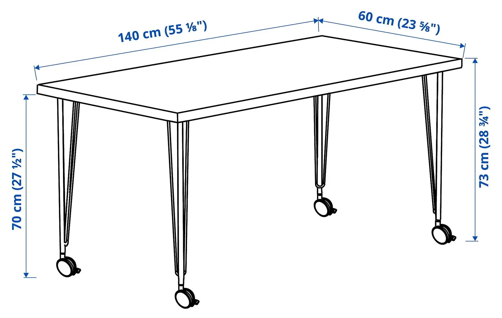 Masa de birou Ikea Lagkapten/Krille 140x60 (Aspect Stejar Antichizat/Negru)