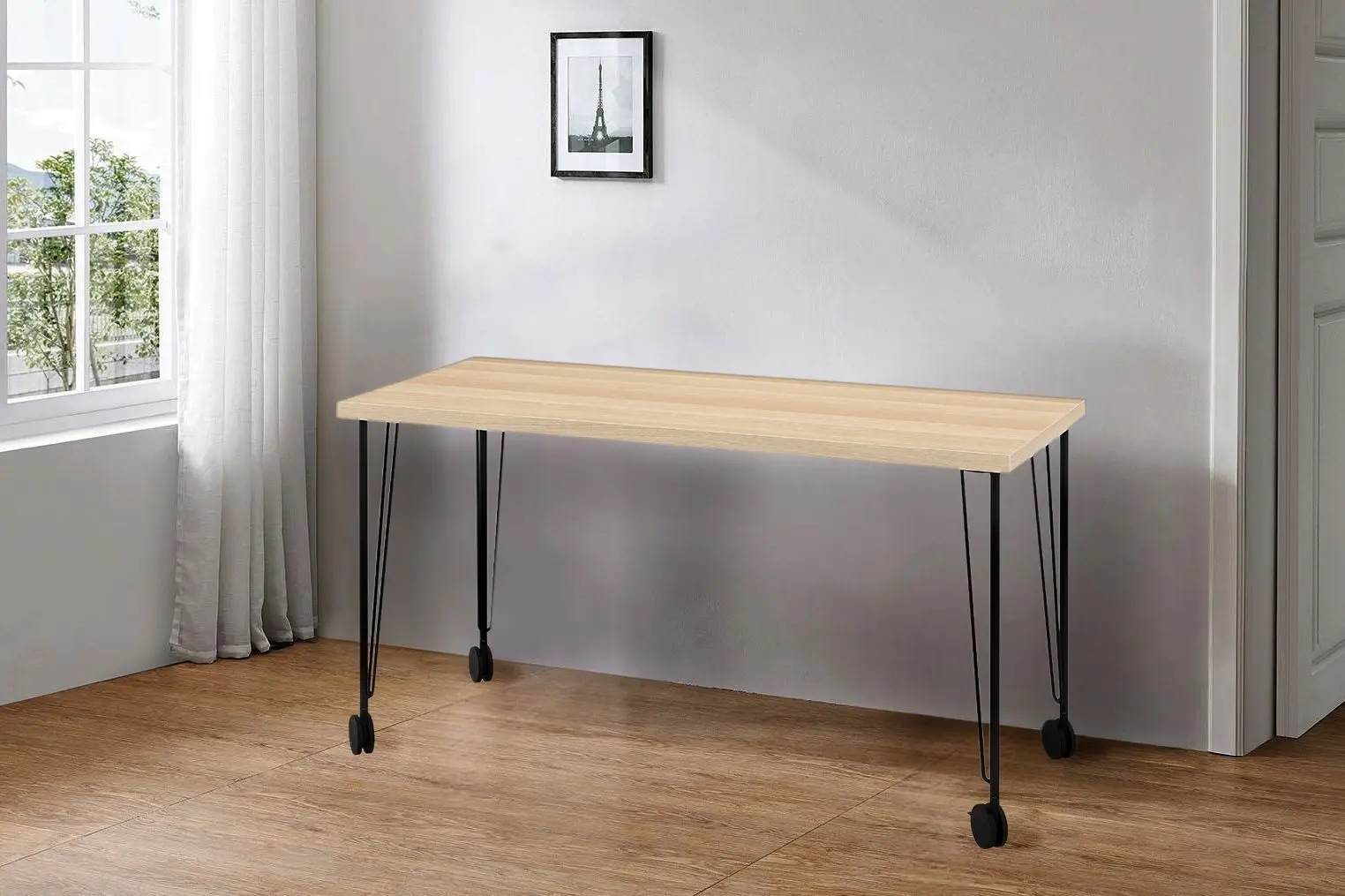 Masa de birou Ikea Lagkapten/Krille 140x60 (Aspect Stejar Antichizat/Negru)