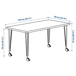 Masa de birou Ikea Lagkapten/Krille 140x60 (Gri-Turcoaz/Negru) Thumb