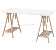 Masa de birou Ikea Lagkapten/Mittback 140x60 (Alb/Mesteacan)