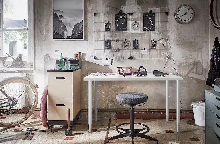 Masa de birou Ikea Lagkapten/Olov 120x60 (Alb)