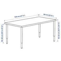 Masa de birou Ikea Lagkapten/Olov 120x60 (Alb) Thumb