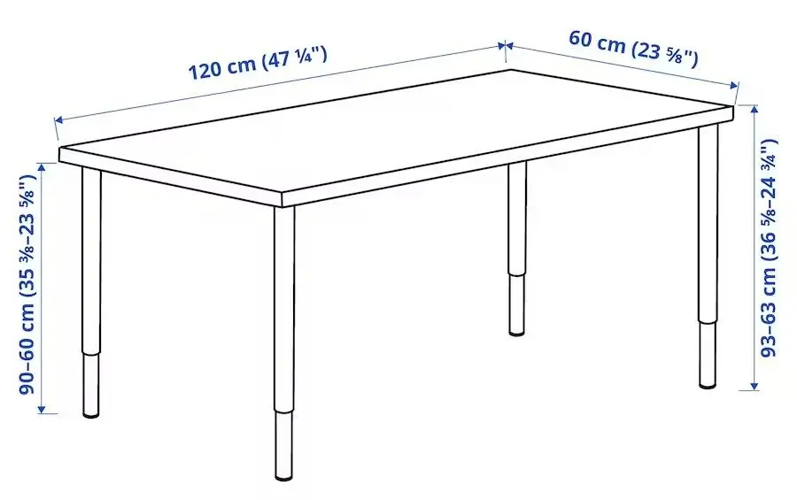 Masa de birou Ikea Lagkapten/Olov 120x60 (Alb)