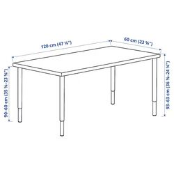Masa de birou Ikea Lagkapten/Olov 120x60 (Aspect Stejar Antichizat/Alb) Thumb