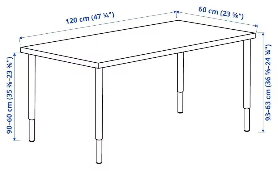 Masa de birou Ikea Lagkapten/Olov 120x60 (Aspect Stejar Antichizat/Alb)