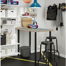 Masa de birou Ikea Lagkapten/Olov 120x60 (Gri-Turcoaz/Negru) Thumb