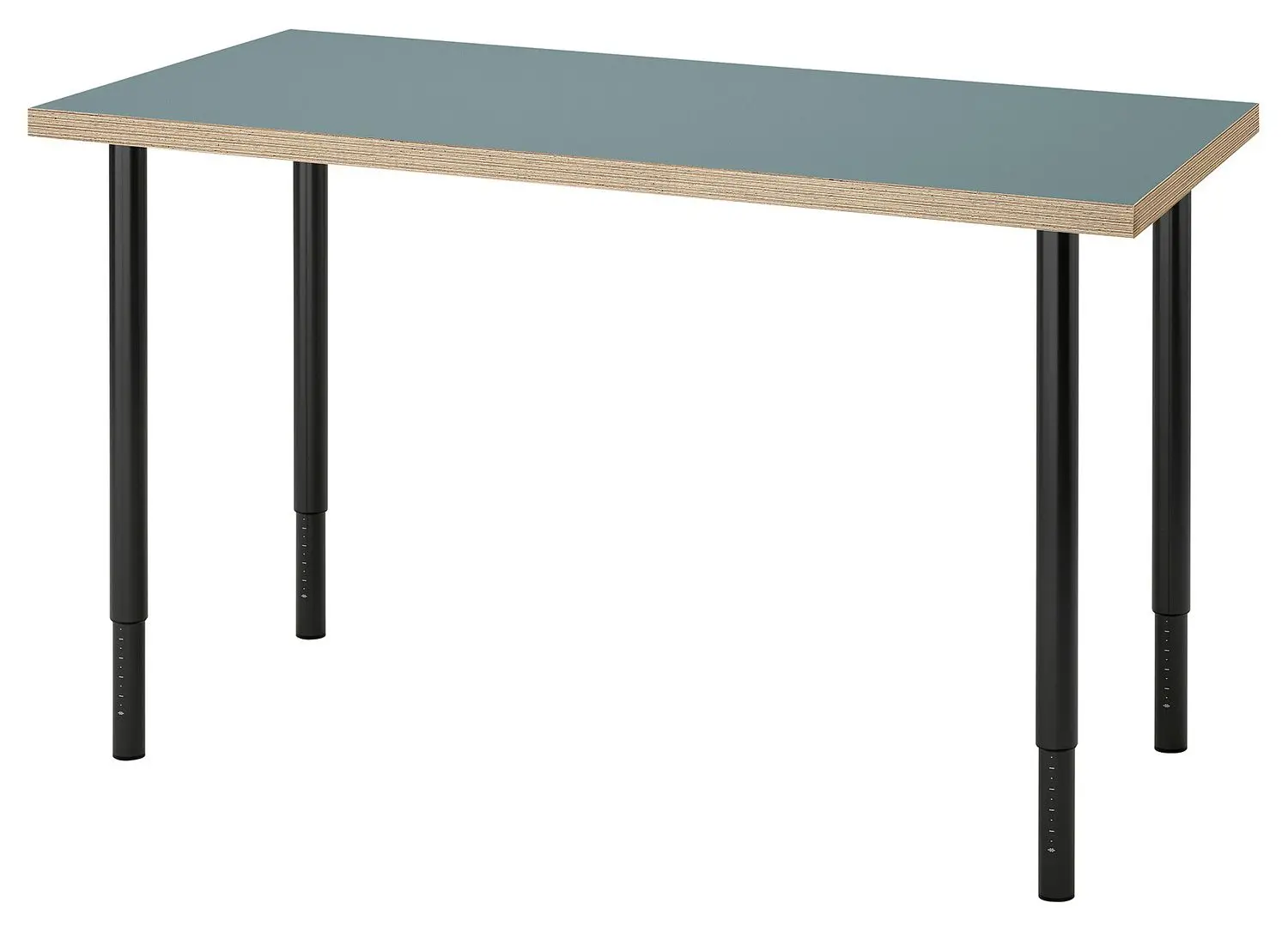 Masa de birou Ikea Lagkapten/Olov 120x60 (Gri-Turcoaz/Negru)