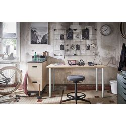 Masa de birou Ikea Lagkapten/Olov 140x60 (Aspect Stejar Antichizat/Alb) Thumb