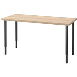 Masa de birou Ikea Lagkapten/Olov 140x60 (Aspect Stejar Antichizat/Negru)