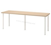 Письменный стол Ikea Lagkapten/Olov 200x60 (Под Беленый Дуб/Белый)