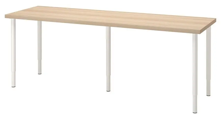 Письменный стол Ikea Lagkapten/Olov 200x60 (Под Беленый Дуб/Белый)