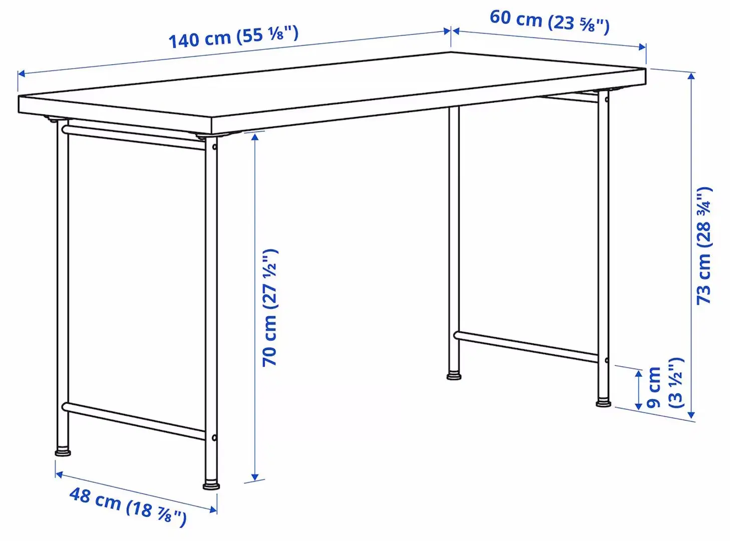 Masa de birou Ikea Lagkapten/Spand 140x60 (Alb)