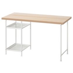 Masa de birou Ikea Lagkapten/Spand 2 rafturi 120x60 (Aspect Stejar Antichizat/Alb) Thumb