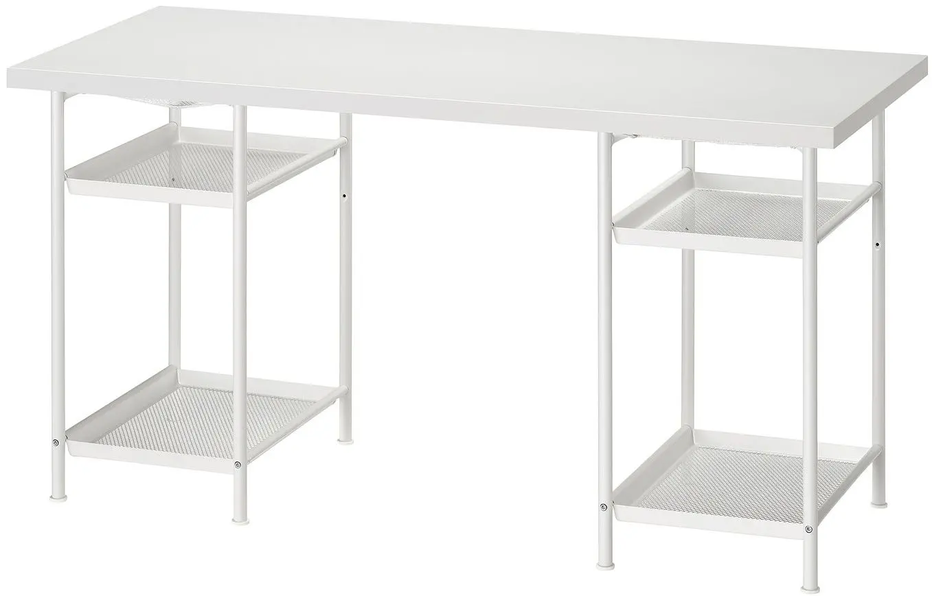 Masa de birou Ikea Lagkapten/Spand 4 rafturi 140x60 (Alb)