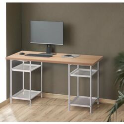 Masa de birou Ikea Lagkapten/Spand 4 rafturi 140x60 (Aspect Stejar Antichizat/Alb)