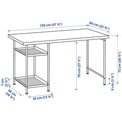 Masa de birou Ikea Lagkapten/Spand cu rafturi 120x60 (Alb) Thumb