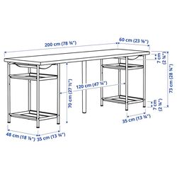Masa de birou Ikea Lagkapten/Spand cu rafturi 200x60 (Alb) Thumb