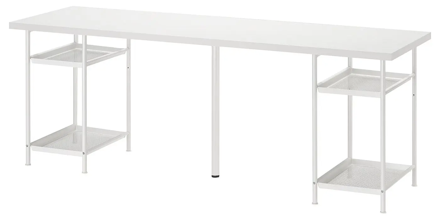 Masa de birou Ikea Lagkapten/Spand cu rafturi 200x60 (Alb)