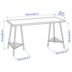 Masa de birou Ikea Lagkapten/Tillslag 140x60 (Alb/Verde) Thumb