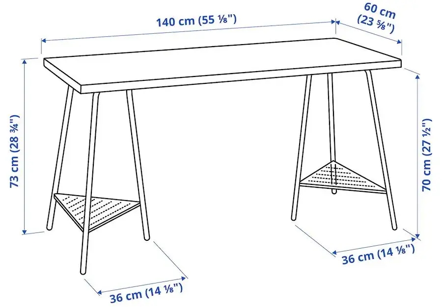 Masa de birou Ikea Lagkapten/Tillslag 140x60 (Alb/Verde)