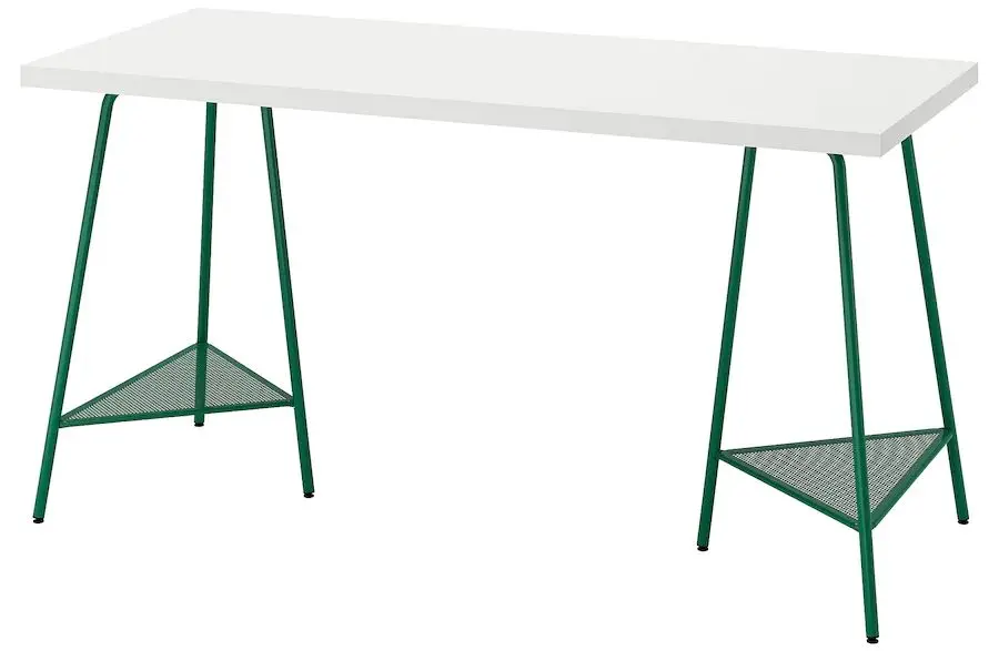 Masa de birou Ikea Lagkapten/Tillslag 140x60 (Alb/Verde)