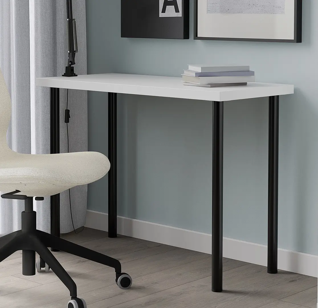 Письменный стол Ikea Linnmon/Adils 100x45 (Белый/Черный)
