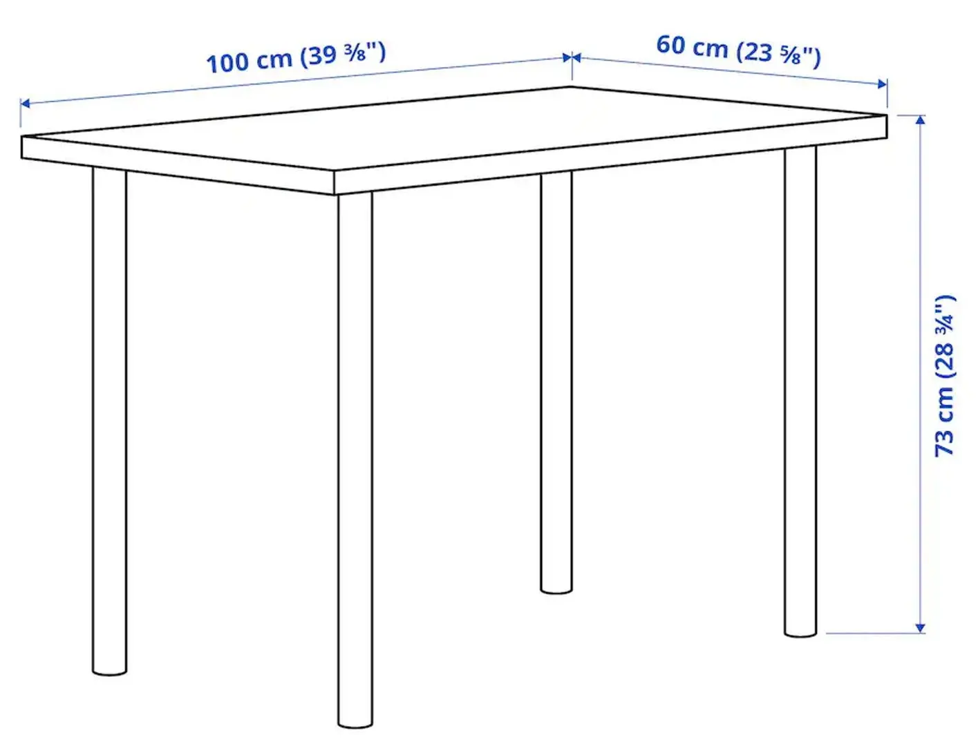 Письменный стол Ikea Linnmon/Adils 100x60 (Белый)