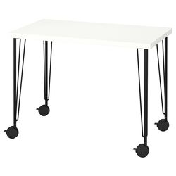 Masa pentru birou Ikea Linnmon/Krille 100x60 (Alb/Negru) Thumb